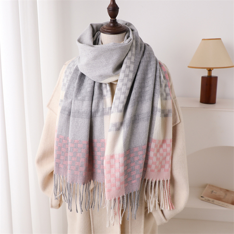 Cashmere Throw Blanket - Luxury Brand Cashmere Women Plaid Scarf