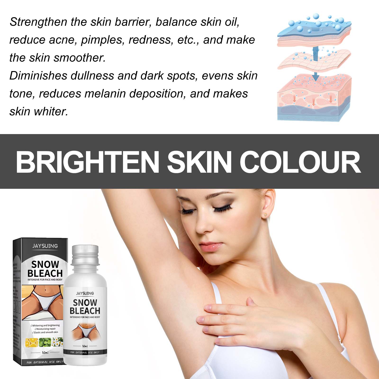 Body Snow Bleach Cream Nicotin - огляд і ціна Luxury Lifestyle Products