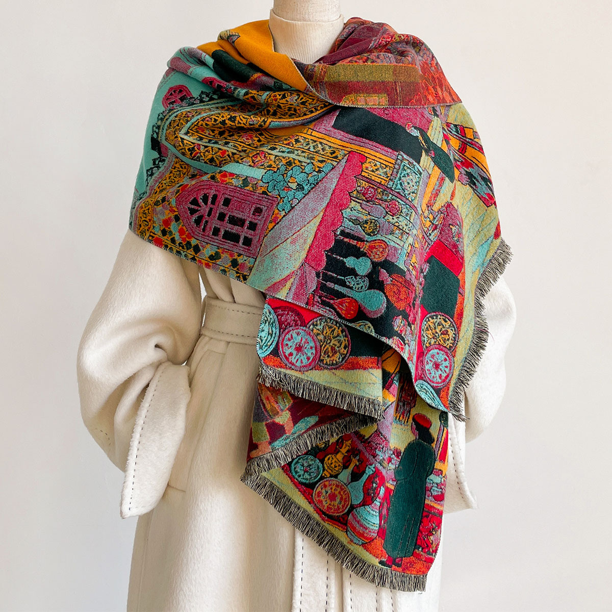 Women Imitation Cashmere Scarf - огляд і ціна Cashmere Throw Blanket