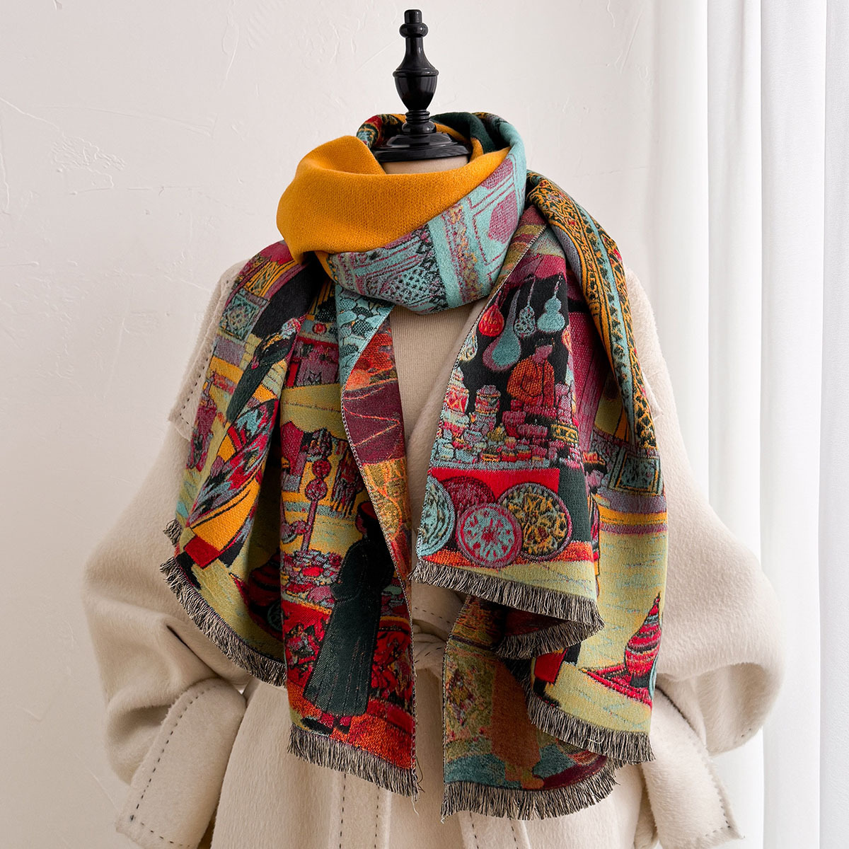 Women Imitation Cashmere Scarf - огляд і ціна Cashmere Throw Blanket