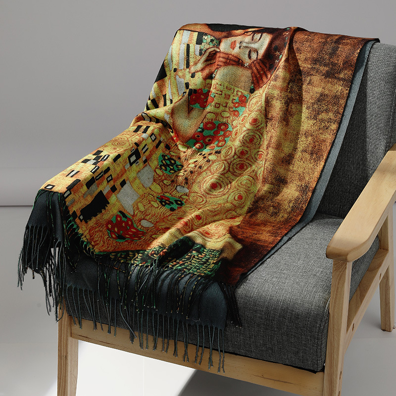 Luxury Brand Oil Painting Cash - огляд і ціна Cashmere Throw Blanket
